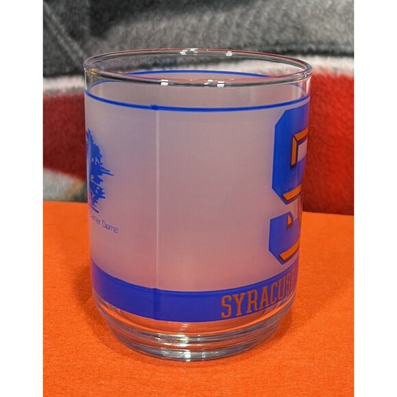 Vintage Syracuse University Carrier Dome Frosted Drinking Glass Cup Mobil‎ - Picture 4 of 6
